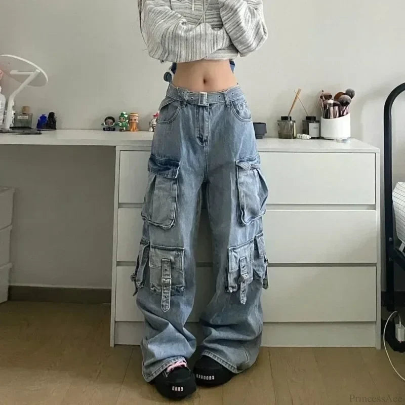 Heavy Industry Cargo Jeans Women Pants Blue / S