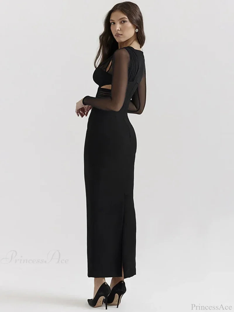 Mesh Patchwork Slim Bodycon Vacation Dress vacationdress-250223