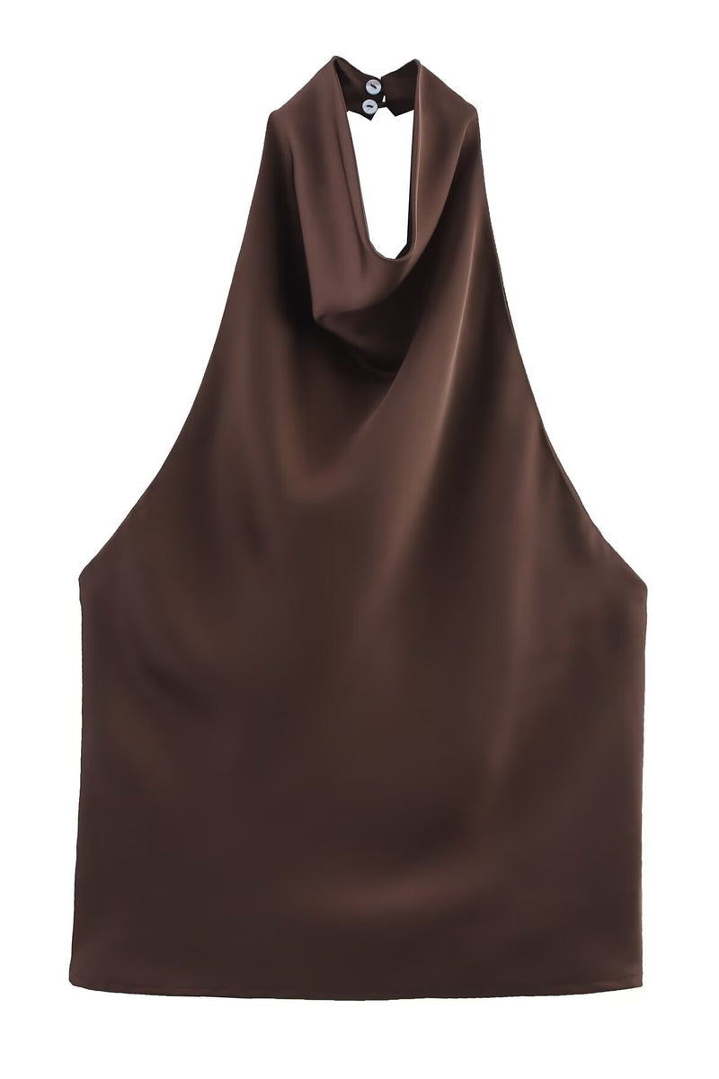 Satin Halter Top with Elegant Design