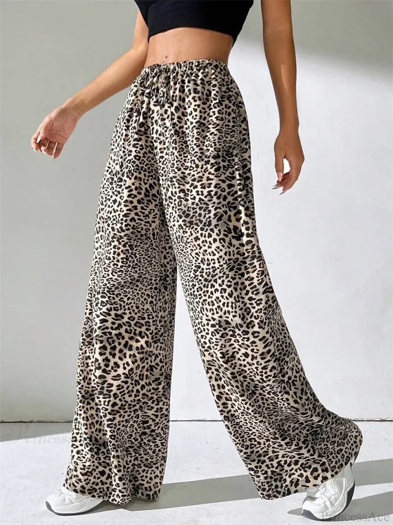 Sexy Striped Side Split Tie-Up Wide-Leg Sweatpant pant-250223