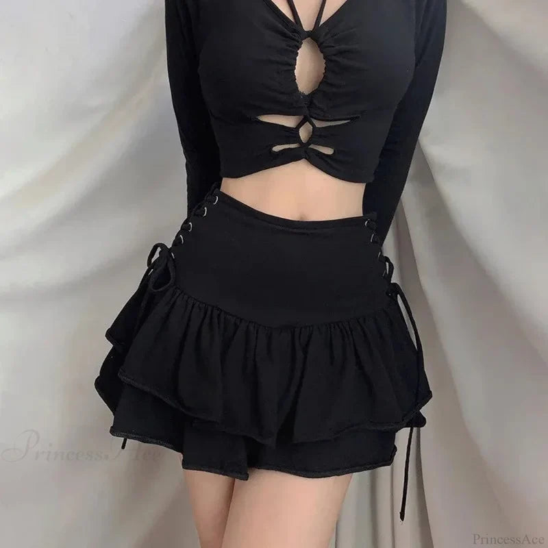 Tartan Gothic Lolita Skirt black / S