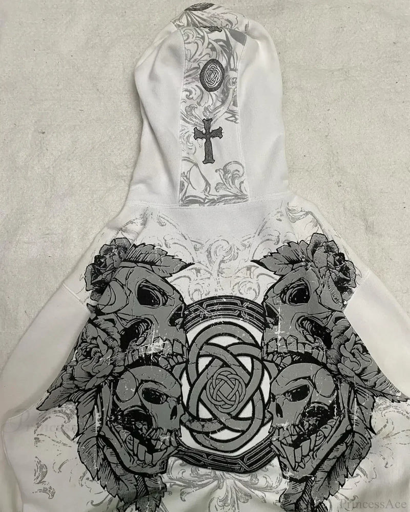 Affliction Gothic Skull Zipper Hoodie