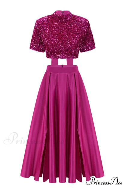 Aisha Sequin Bow Charming Lace Up Set