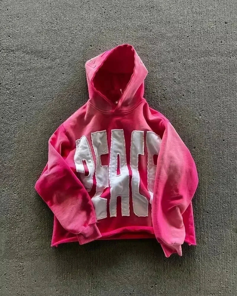 American Gothic Skull Large Zipper Hoodie red2 / S