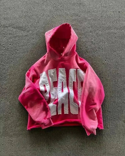 American Gothic Skull Large Zipper Hoodie red2 / S