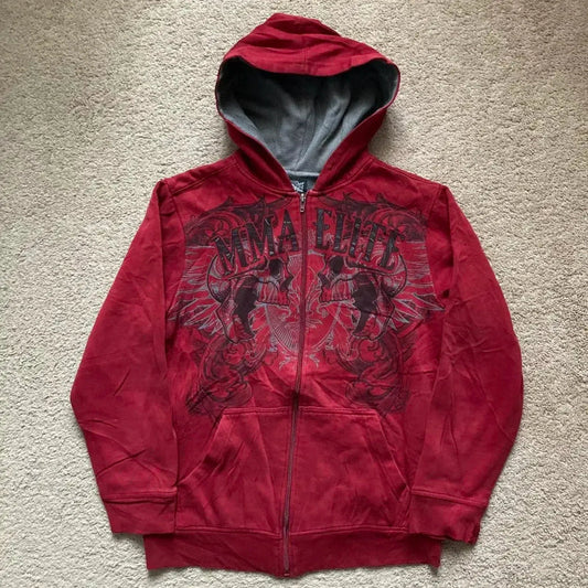 American Gothic Zipper Hoodie red1 / S