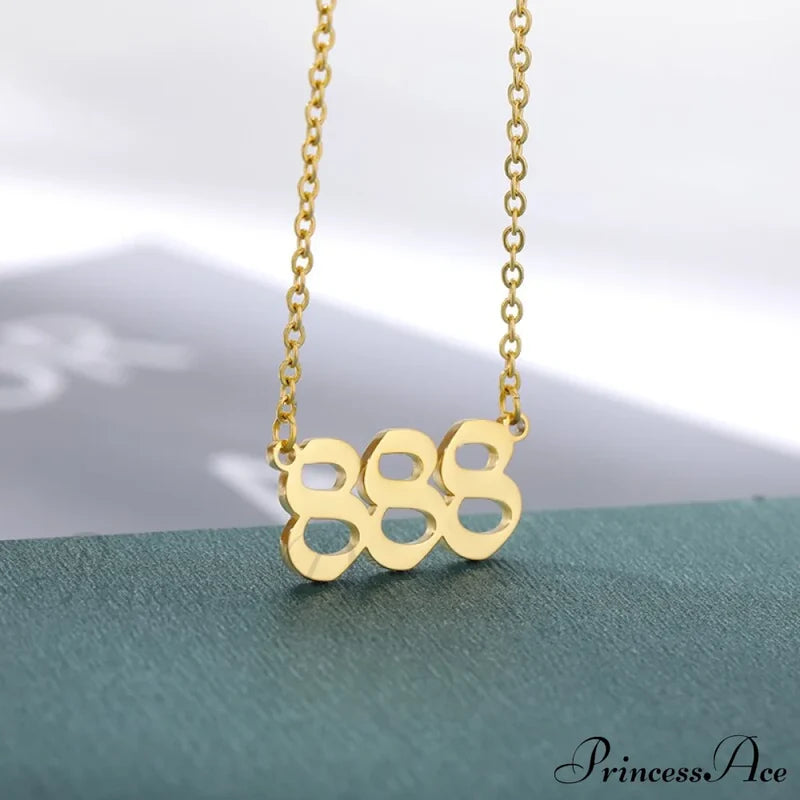 Angel Number Necklaces 888 / Gold Color