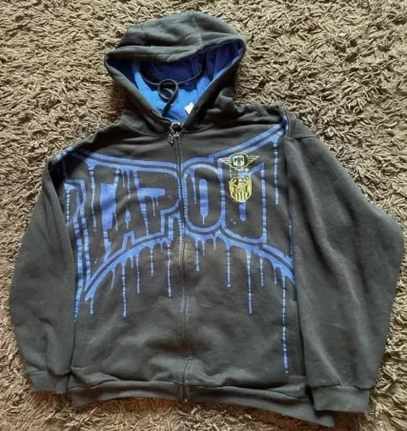 Angel Wing Functional Pleat Hoodie grey / S