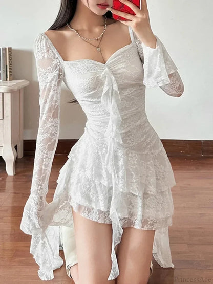 Antique Transparent Bodice Midi Dress