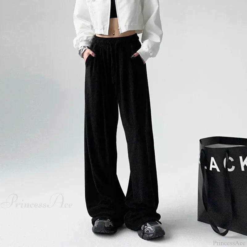 Basic Grey Knit Jogger Pants Black / S