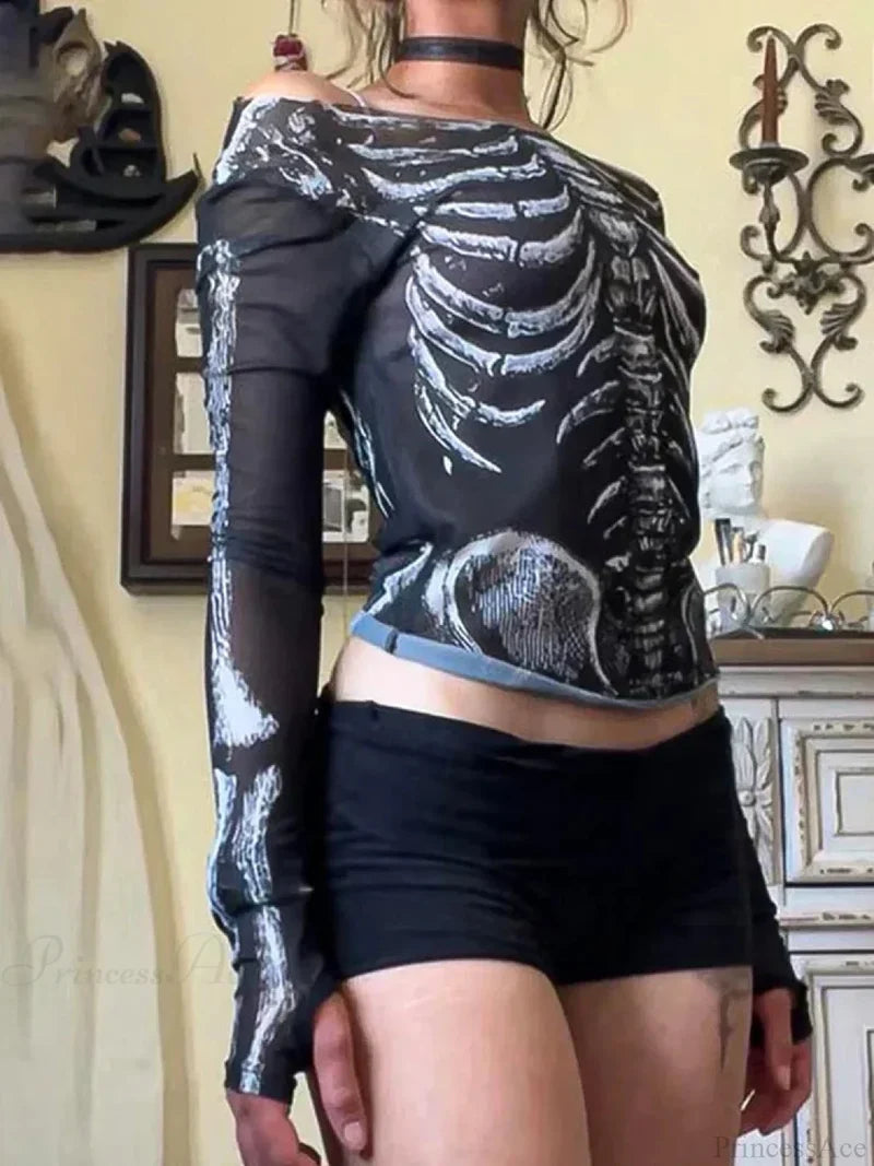 Bony Print Knit Top