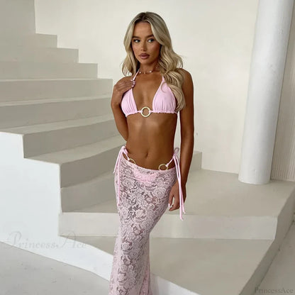 Brazil Long Dress Three Piece Swimsuit