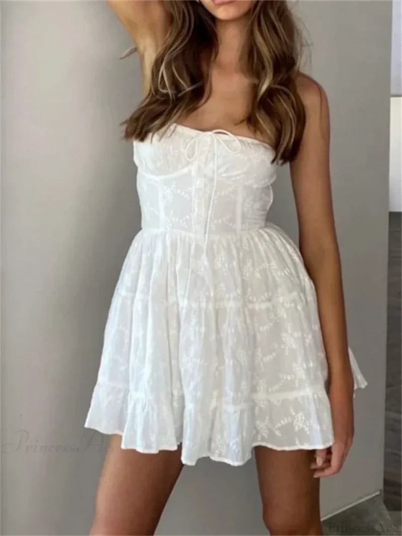 Buttoned Backless A-line Mini Dress minidress-250223