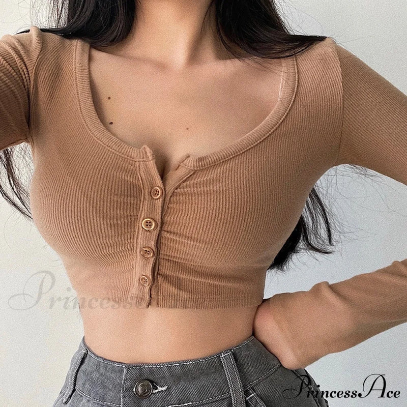 Cardigan V-Neck Solid Arm Women’s Long Slim Korean - Color