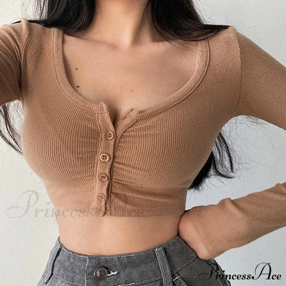 Cardigan V-Neck Solid Arm Women’s Long Slim Korean - Color