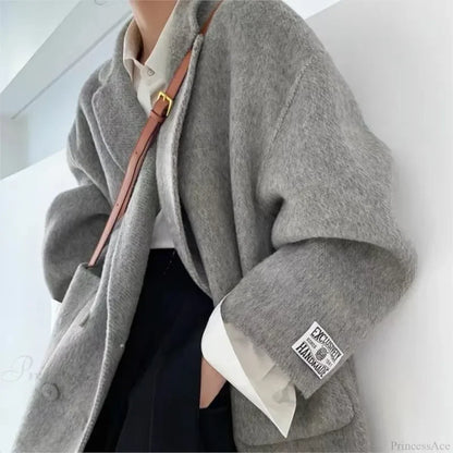 Cashmere Turn-Down Woolen Overcoat