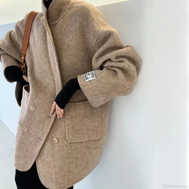 Cashmere Turn-Down Woolen Overcoat