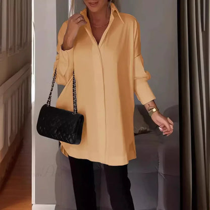 Casual Irregular Pullover Long Sleeve Blouse blouse-250126