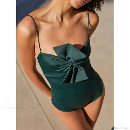 Chest Knot Halter One Piece Swimsuit onepiece-250223