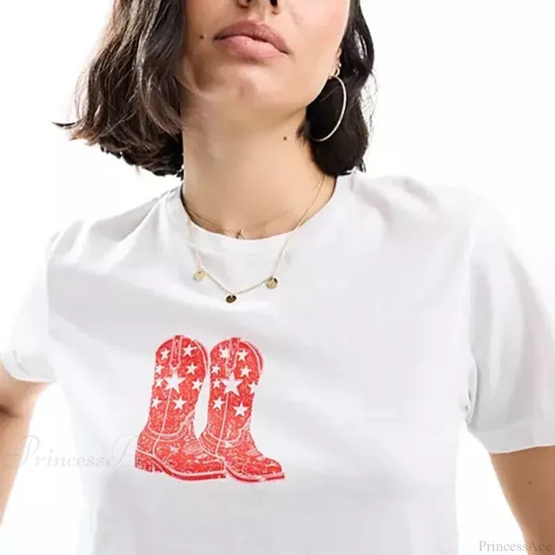 Combhasaki Summer Y2K Cherry Print T-shirt white2 / S t-shirt-250223