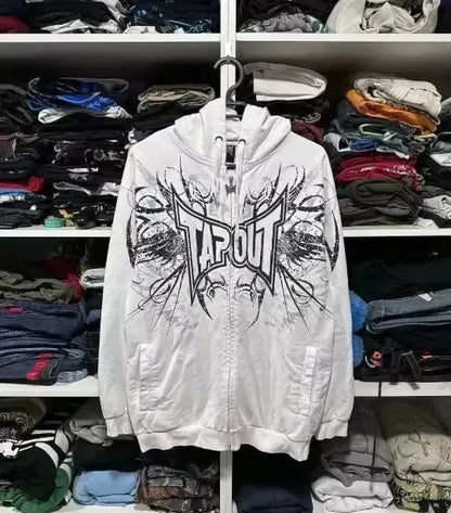 Dark Cross Graphic Pullover Hoodie white / S