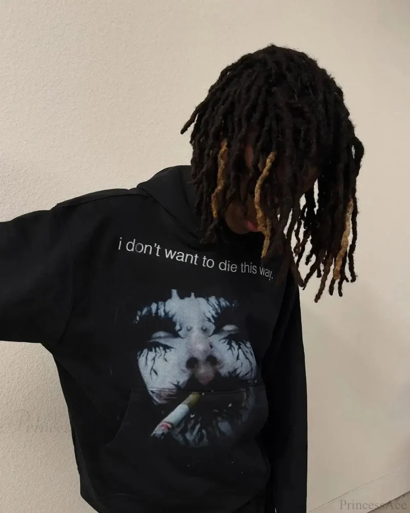 Dark Dirty Pictorial Print Hoodie