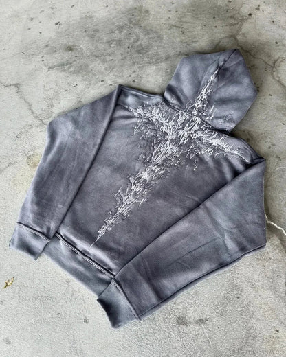Dark Embroidered Large Hoodie black2 / M