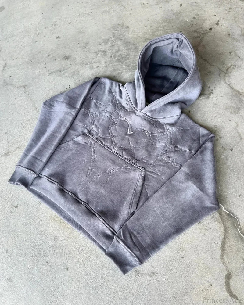 Dark Embroidered Large Hoodie