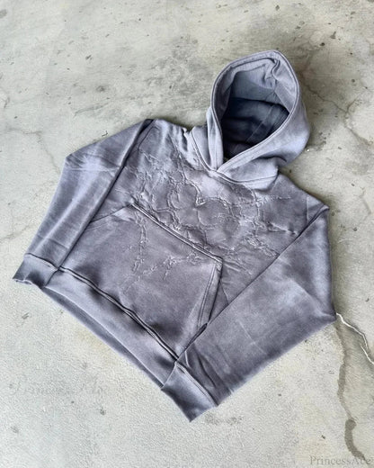Dark Embroidered Large Hoodie
