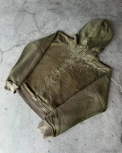 Dark Embroidered Large Hoodie