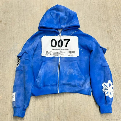 Dark Embroidered Large Hoodie yellow / M