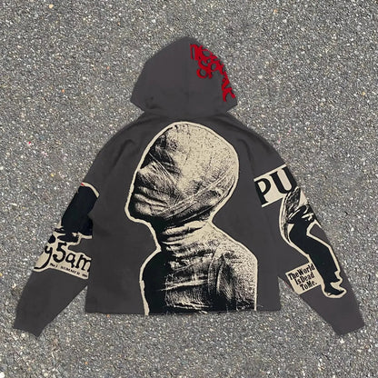 Dark Mummy Visual Pullover Hoodie black3 / S