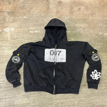 Dark Pink Cleansing Zip Hoodie black3 / M