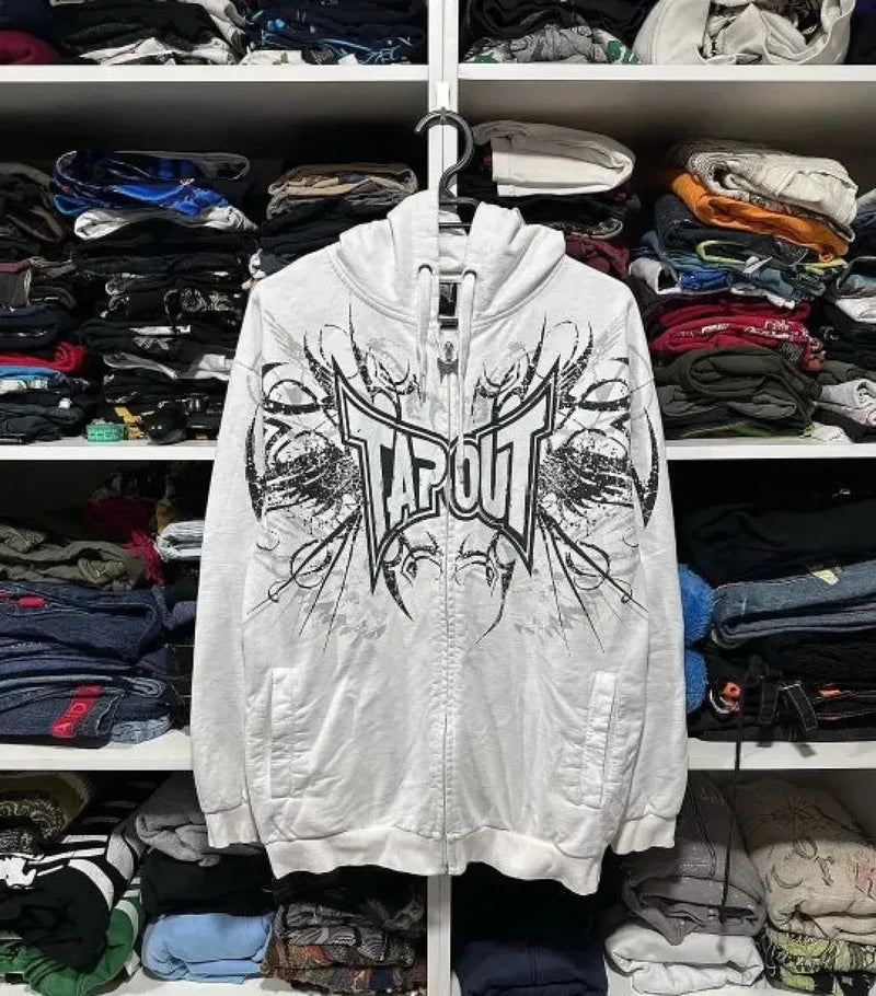 Dark Skull Design Zip Hoodie white3 / M