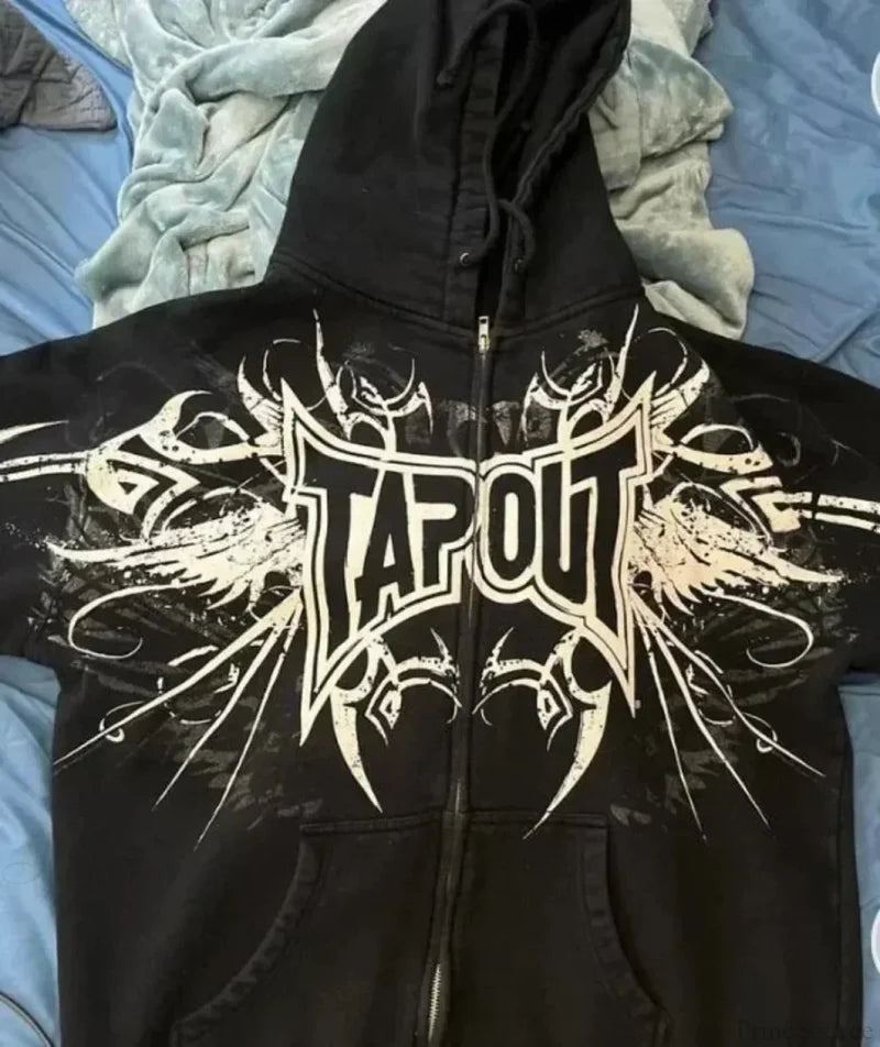 Dark Skull Print Rebel Hoodie black4 / S