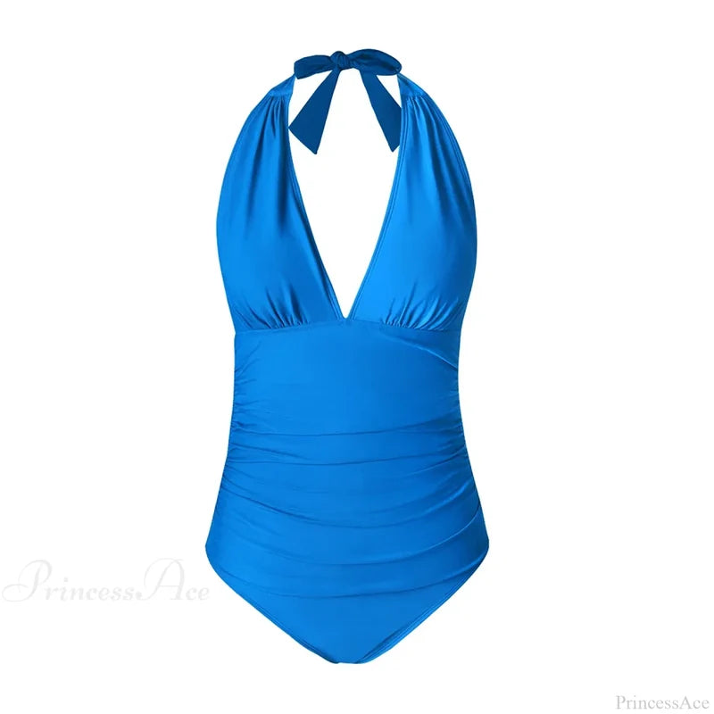 Deep V-neck Halter Backless One Piece Set color10 / XS