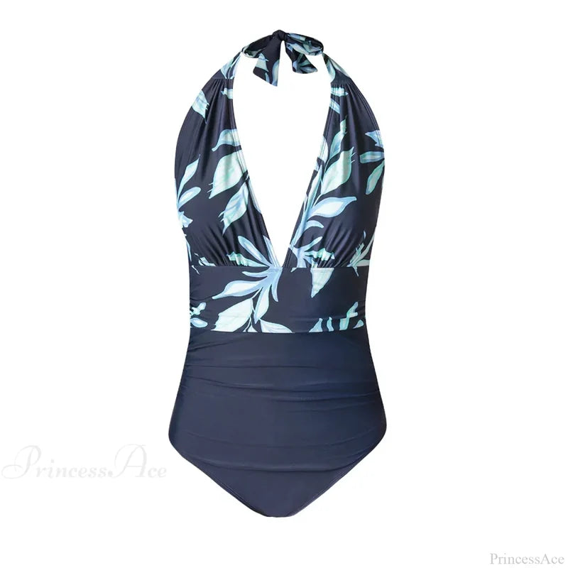 Deep V-neck Halter Backless One Piece Set color3 / XS