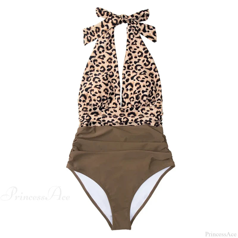 Deep V-neck Halter Backless One Piece Set color5 / XS
