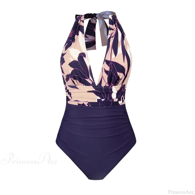 Deep V-neck Halter Backless One Piece Set color6 / XS