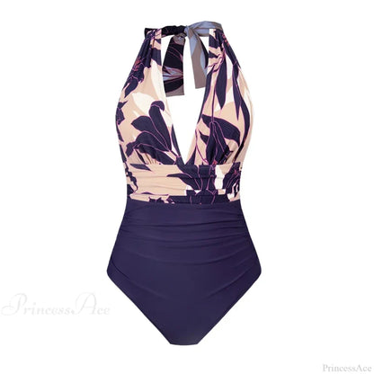 Deep V-neck Halter Backless One Piece Set color6 / XS