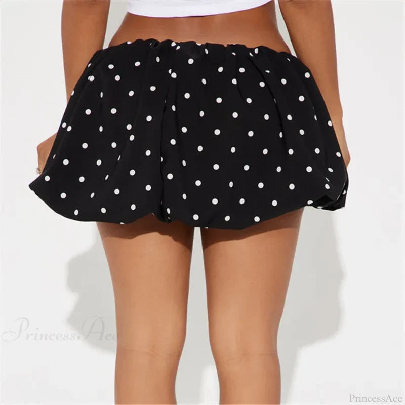 Dot Pattern Low Rise Skirt skirts-250223