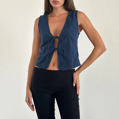 Double Tie Closure Crop Top