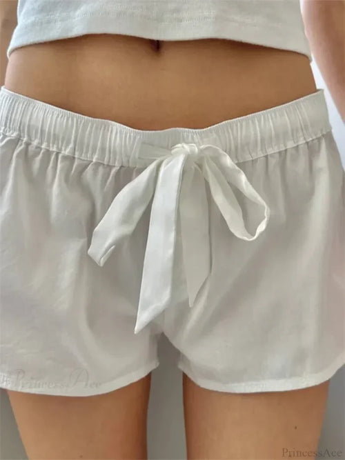 Drawstring Elastic Sleep Short white / S short-250223