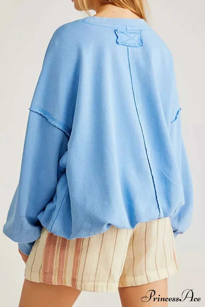 Edge Raw Neck Crew Sweatshirt Blue / 2Xl Sweatshirts