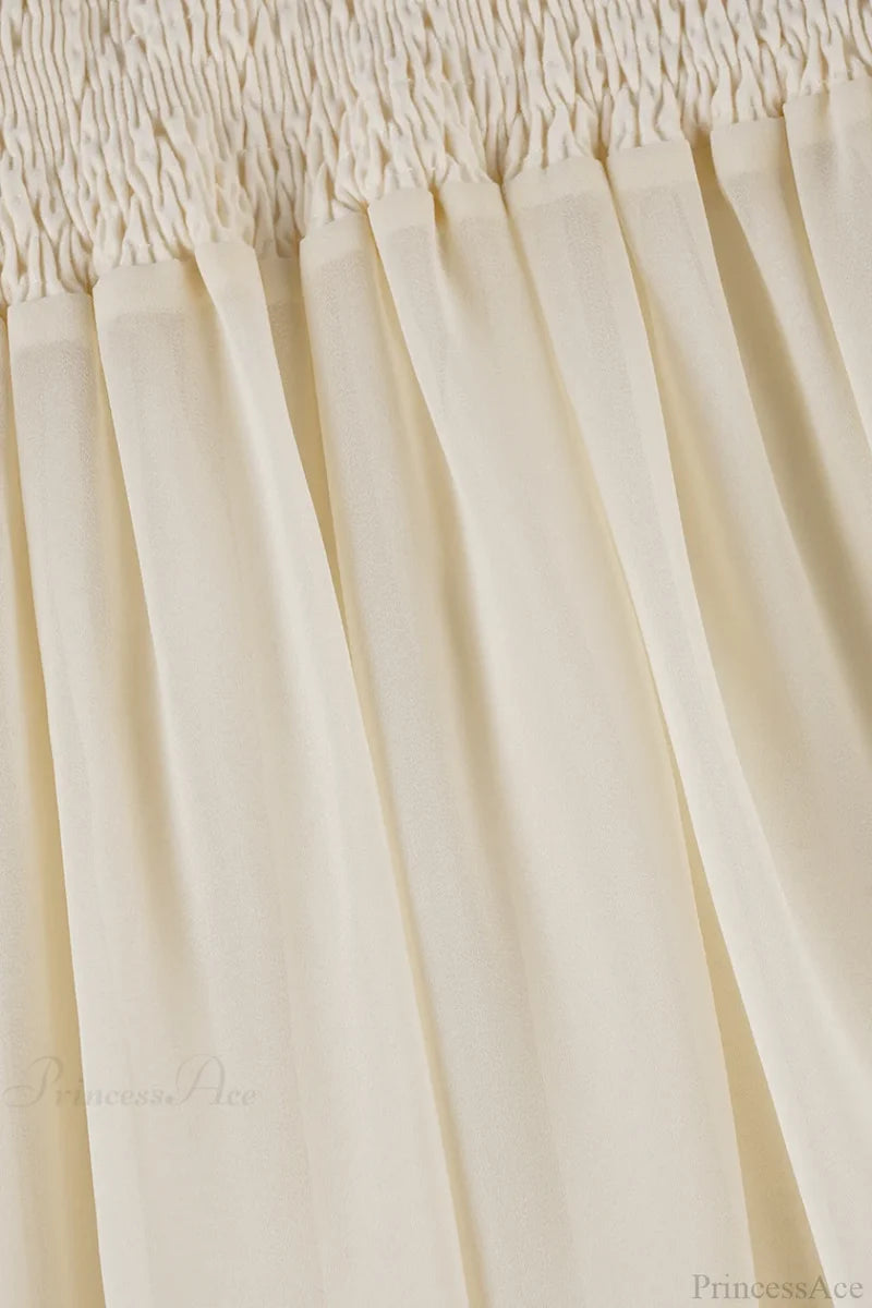 Elastic Waist Ruching A-Line Skirt
