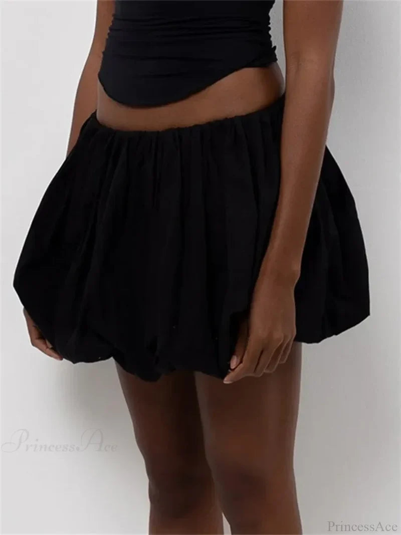 Elastic Waist Solid Tutu Skirt skirts-250223