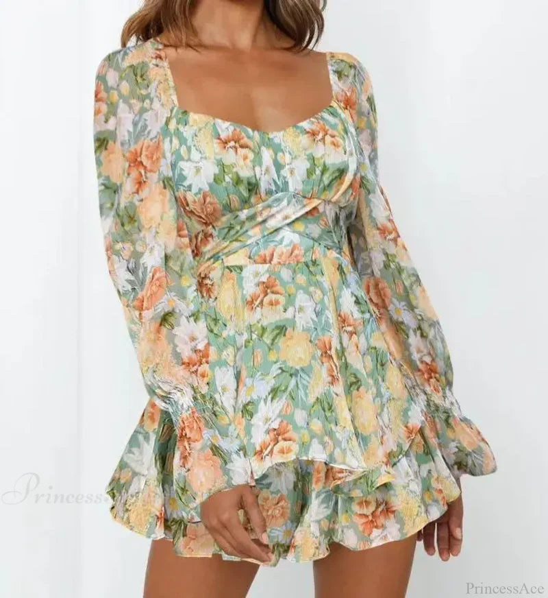 Elegant Bobo Floral Playsuit A-Line Floral Dress floraldress-250126