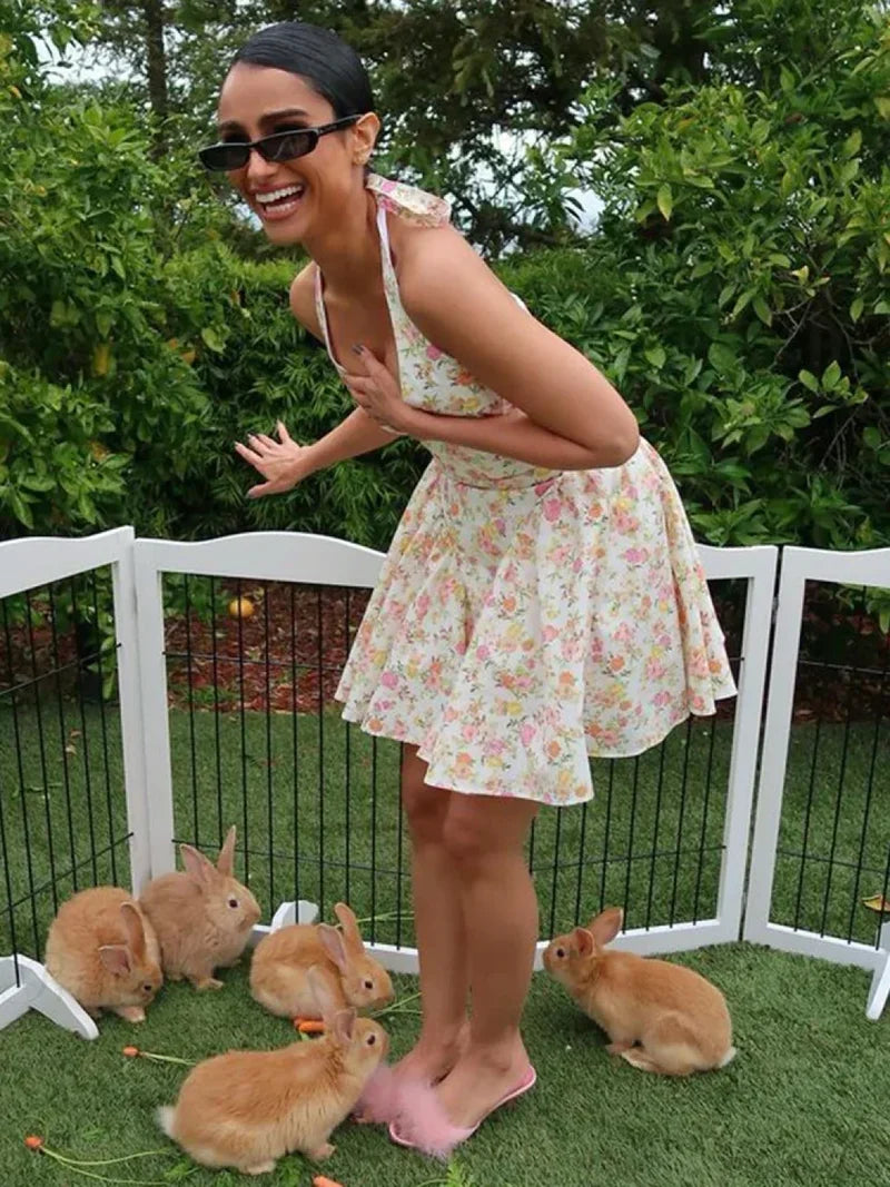Elegant Print A-line Vacation Dress vacationdress-250223