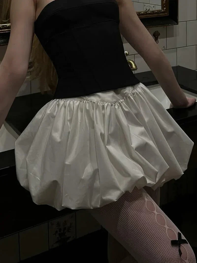 Elegant Solid Bud Mini Skirt skirts-250223