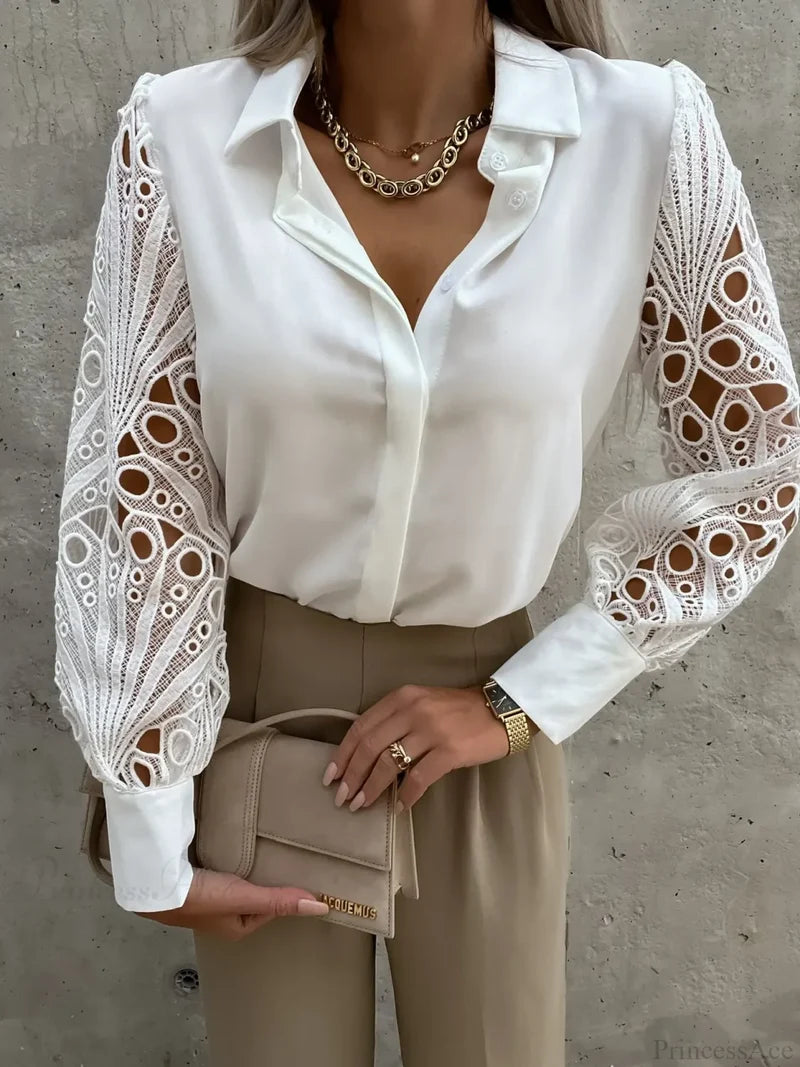 Elegant Solid Chiffon V Neck Blouse blouse-250126